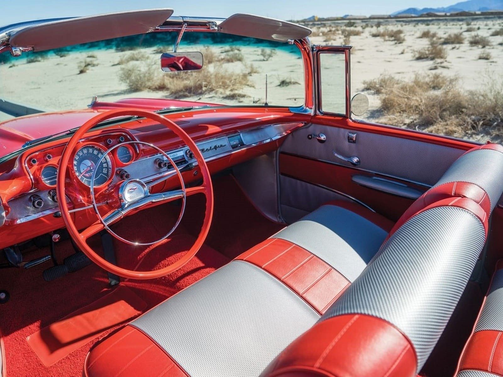 CHEVROLET BEL AIR CONVERTIBLE MATADOR RED, foto 4