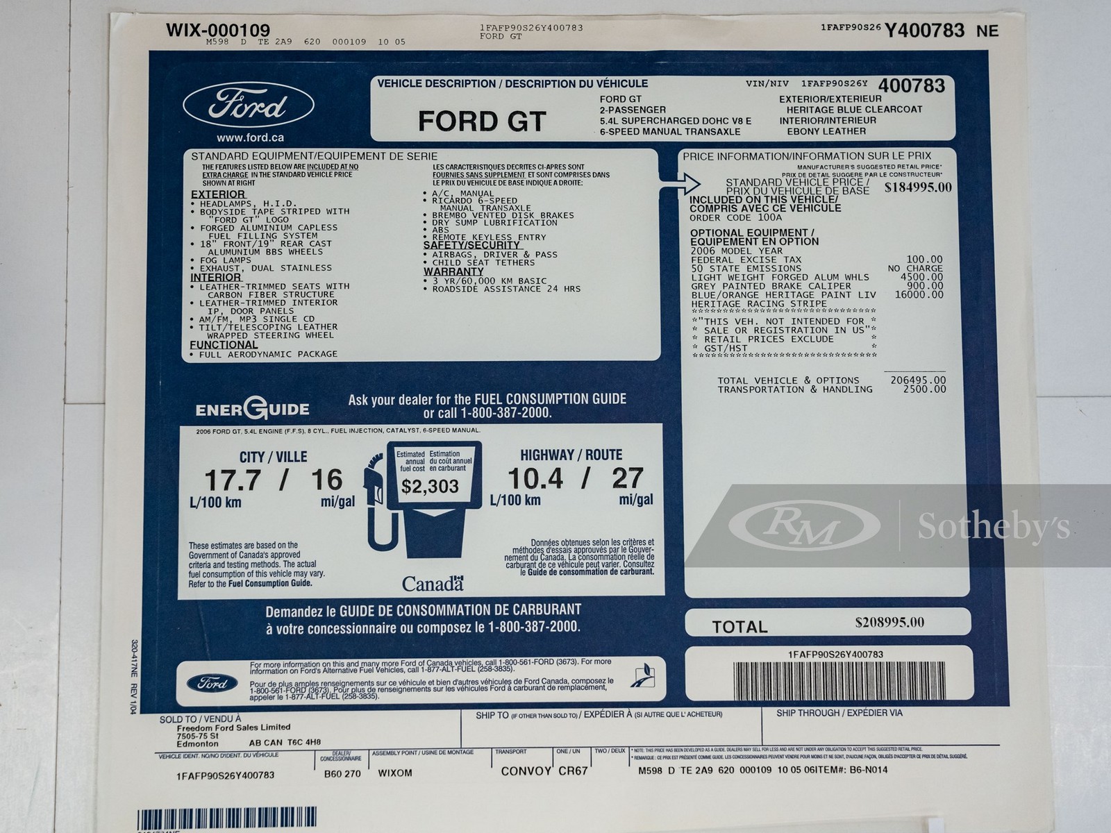 FORD GT HERITAGE EDITION CANADIAN SPEC, foto 102