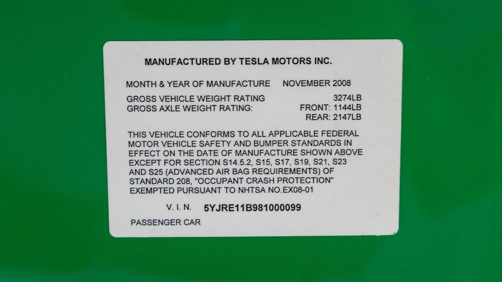 2008 - TESLA ROADSTER SIGNATURE 100 EDITION, foto 42
