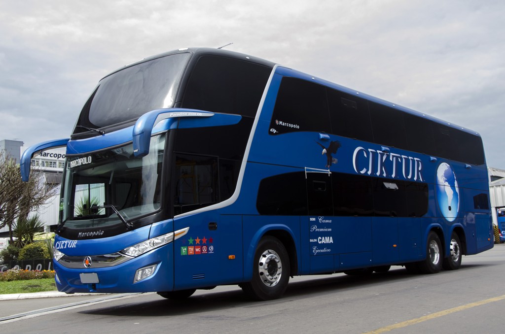 MARCOPOLO ENTREGA ÔNIBUS PARADISO 1800 DOUBLE DECKER PARA O CHILE, foto 1