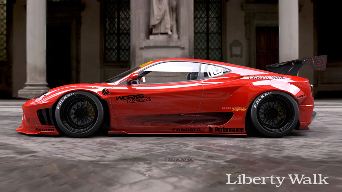 O PREPARADOR JAPONÊS LIBERTY WALK MOSTRA SEU TRABALHO REALIZADO SOBRE UM FERRARI F360 MODENA DE 2005, foto 2