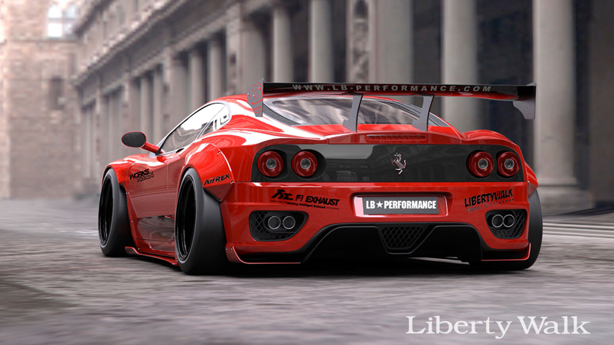 O PREPARADOR JAPONÊS LIBERTY WALK MOSTRA SEU TRABALHO REALIZADO SOBRE UM FERRARI F360 MODENA DE 2005, foto 3