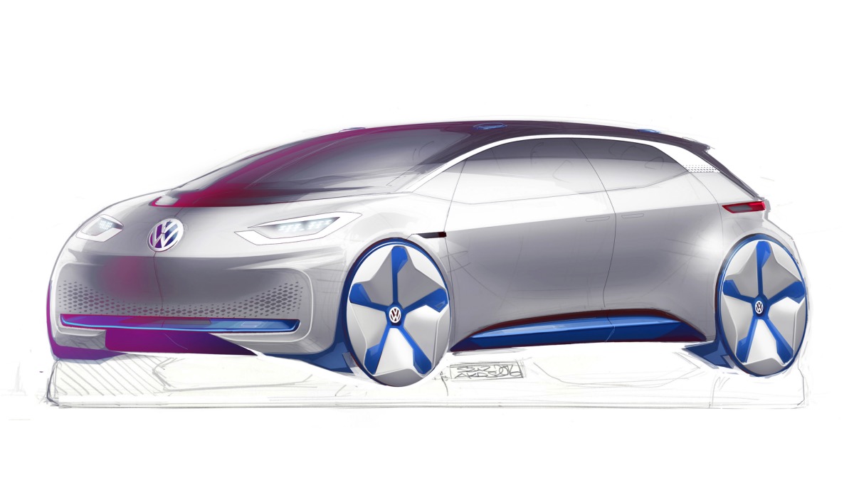 SURGEM ALGUNS ESBOÇOS DO PROTÓTIPO ELÉTRICO DA VOLKSWAGEN QUE ESTARÁ EM PARIS, foto 1