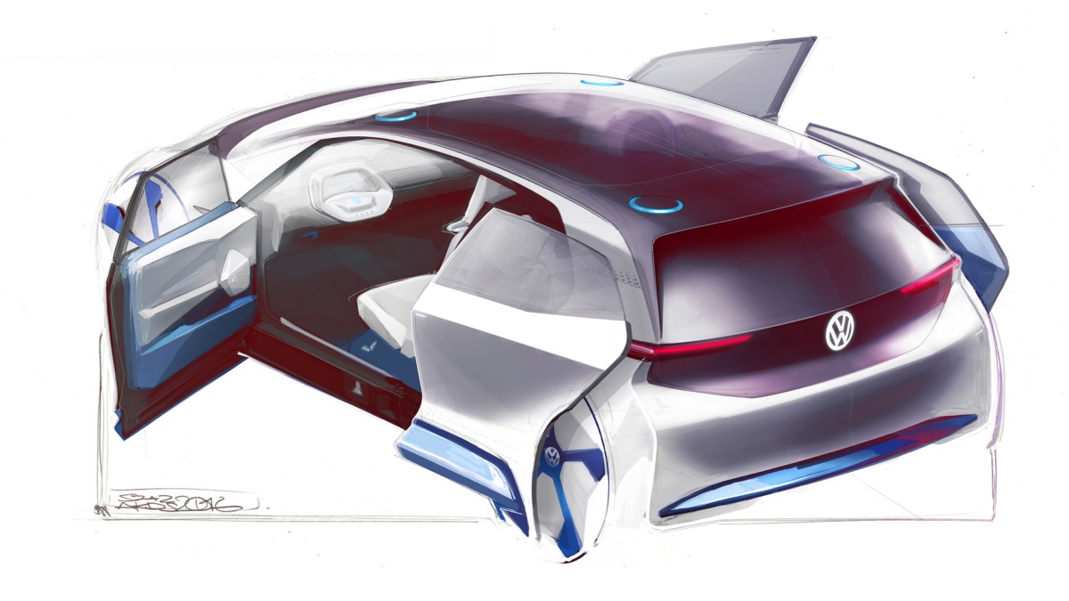 SURGEM ALGUNS ESBOÇOS DO PROTÓTIPO ELÉTRICO DA VOLKSWAGEN QUE ESTARÁ EM PARIS, foto 3