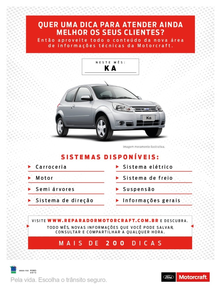 FORD DIVULGA INFORMAÇÕES TÉCNICAS DO KA DE SEGUNDA GERAÇÃO NO SITE MOTORCRAFT, foto 1
