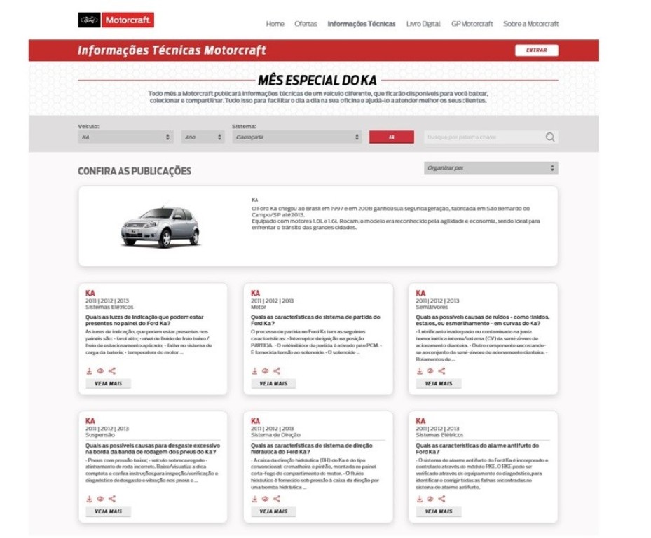FORD DIVULGA INFORMAÇÕES TÉCNICAS DO KA DE SEGUNDA GERAÇÃO NO SITE MOTORCRAFT, foto 2