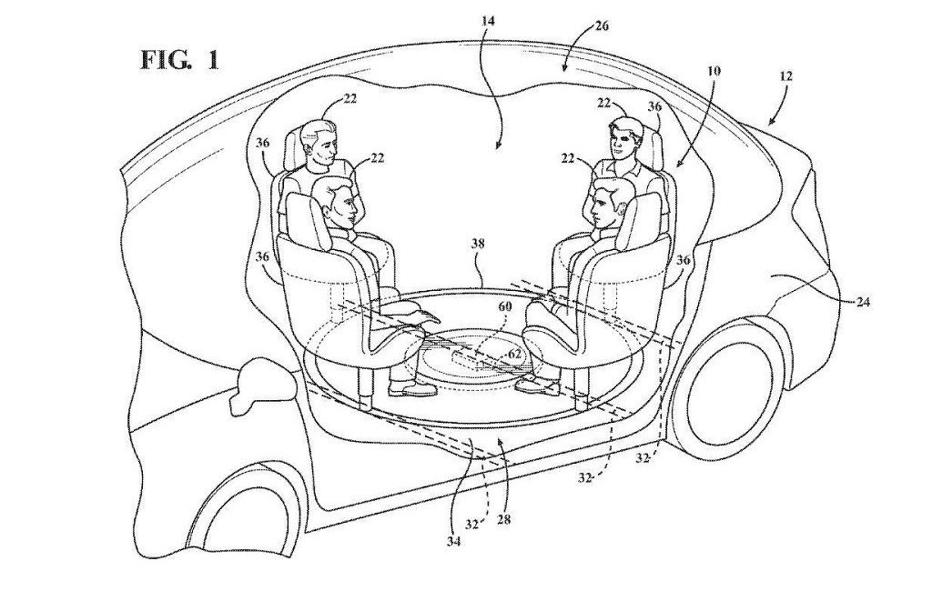 FORD REGISTRA PATENTE DE MESA RETRÁTIL COM AIRBAG PARA VEÍCULOS AUTÔNOMOS, foto 1