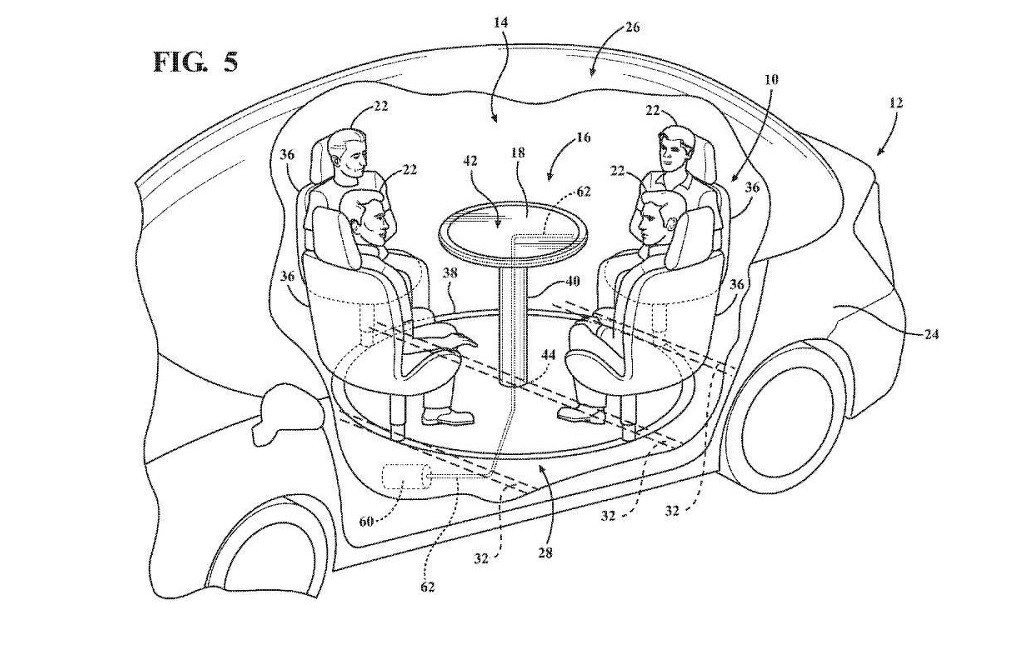 FORD REGISTRA PATENTE DE MESA RETRÁTIL COM AIRBAG PARA VEÍCULOS AUTÔNOMOS, foto 5