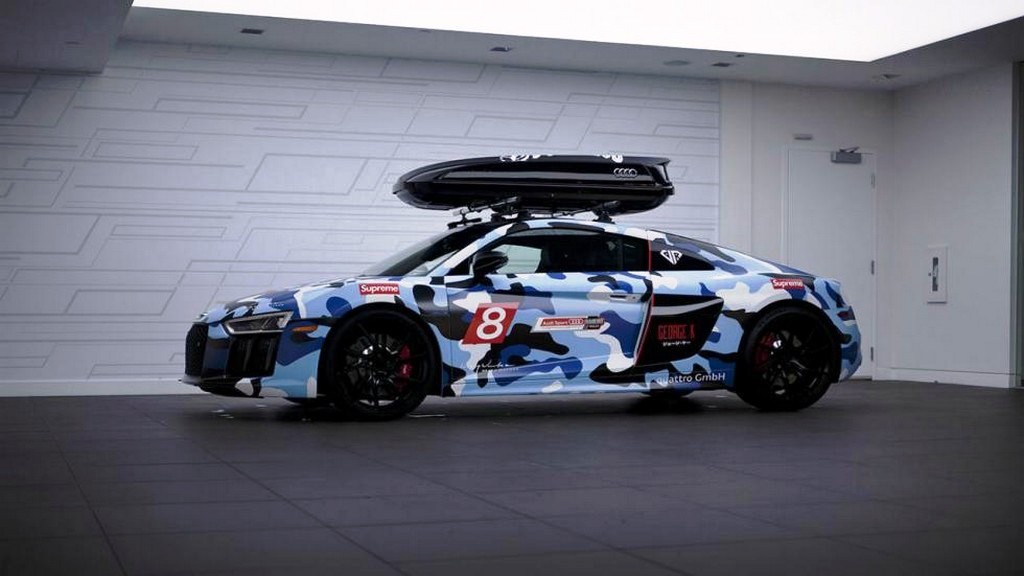 AUDI R8 RECEBE TRATAMENTO DE CAMUFLAGEM E UM BAÚ NO TETO, foto 1