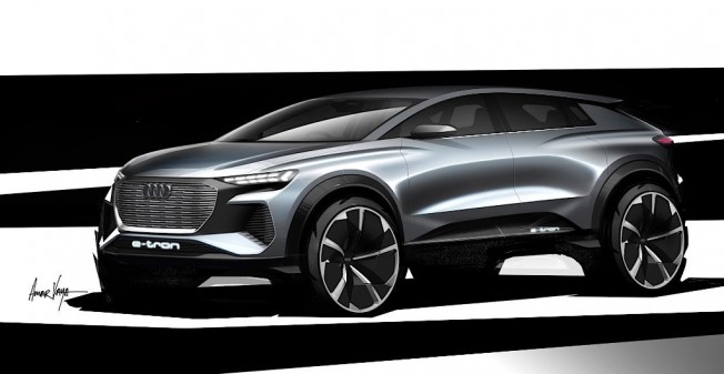 AUDI MOSTRA O NOVO Q4 E-TRON CONCEPT ATRAVÉS DE ESBOÇOS INICIAIS, foto 2