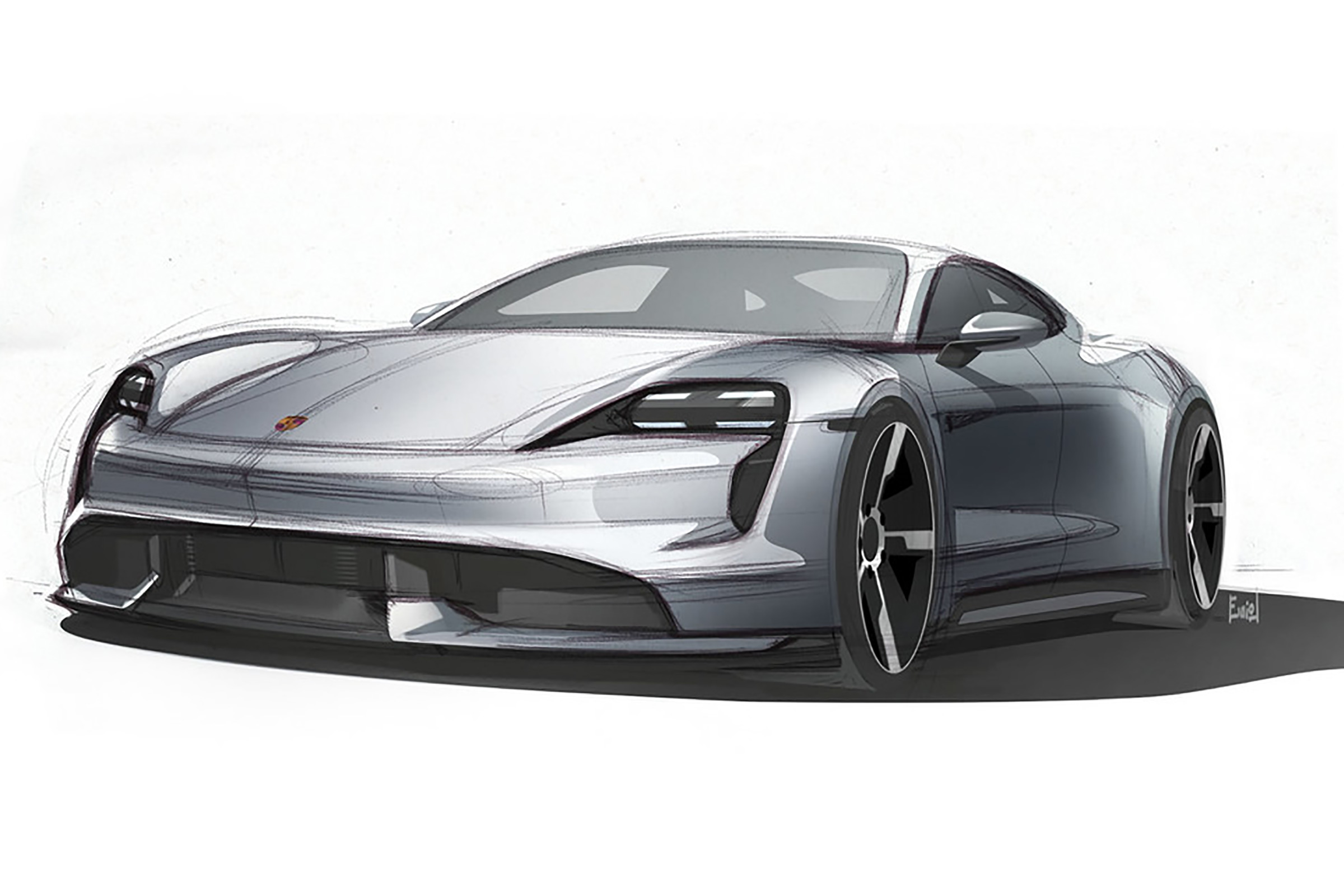 PORSCHE ADIANTA O TAYCAN DE PRODUÇÃO COM DOIS ATRAENTES ESBOÇOS, foto 1