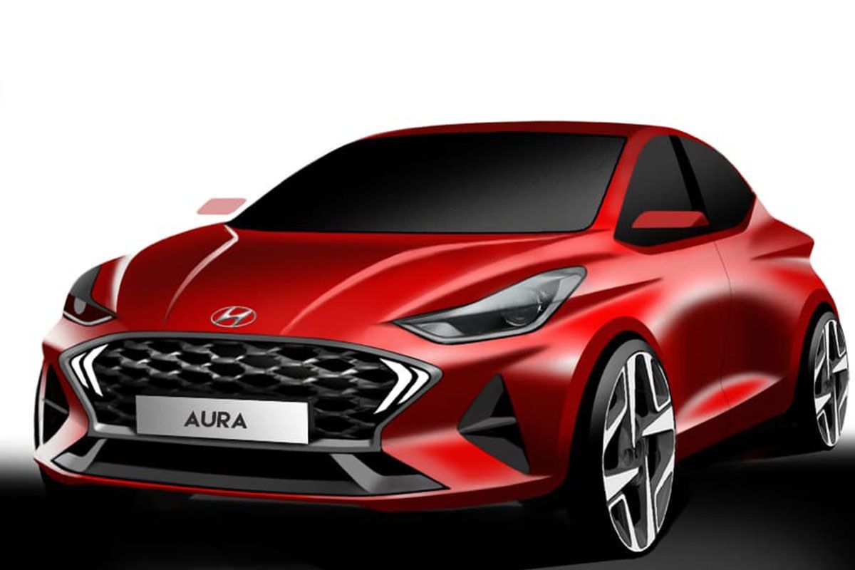 DOIS ESBOÇOS ANTECIPAM O DESIGN MAIS ESPORTIVO DO NOVO HYUNDAI AURA PARA A ÍNDIA, foto 1