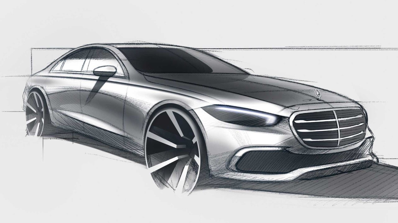 MERCEDES-BENZ REVELA O EXTERIOR DO NOVO S CLASS W223 COM UM ESBOÇO, foto 1