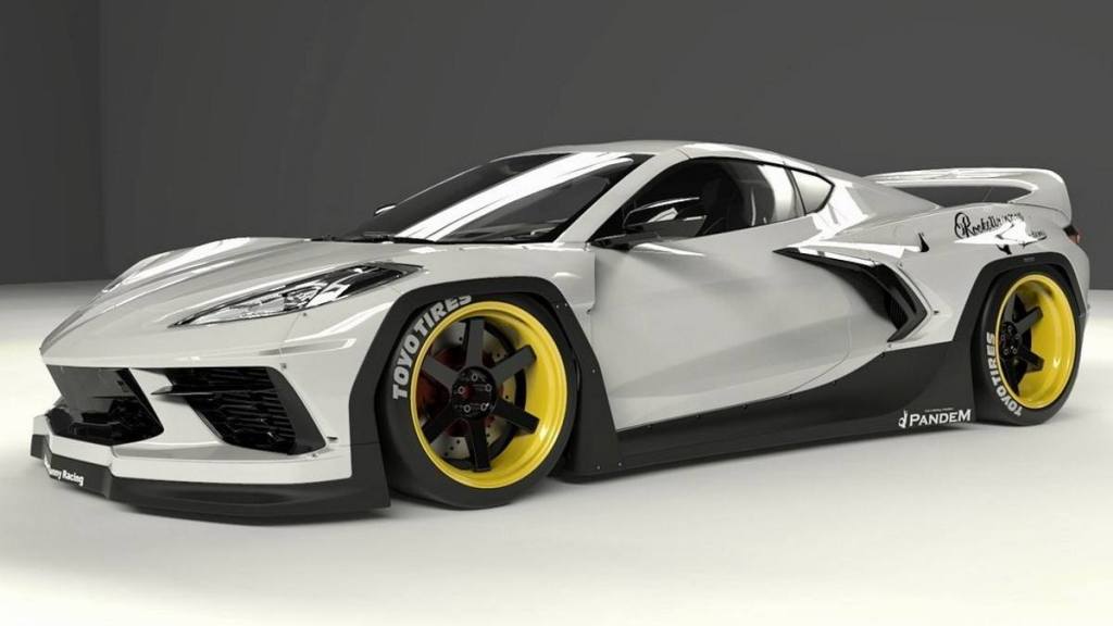 O CHEVROLET CORVETTE C8 AINDA NÃO CHEGOU AO JAPÃO, MAS JÁ EXISTE POR LÁ UM BRUTAL KIT WIDEBODY, foto 1