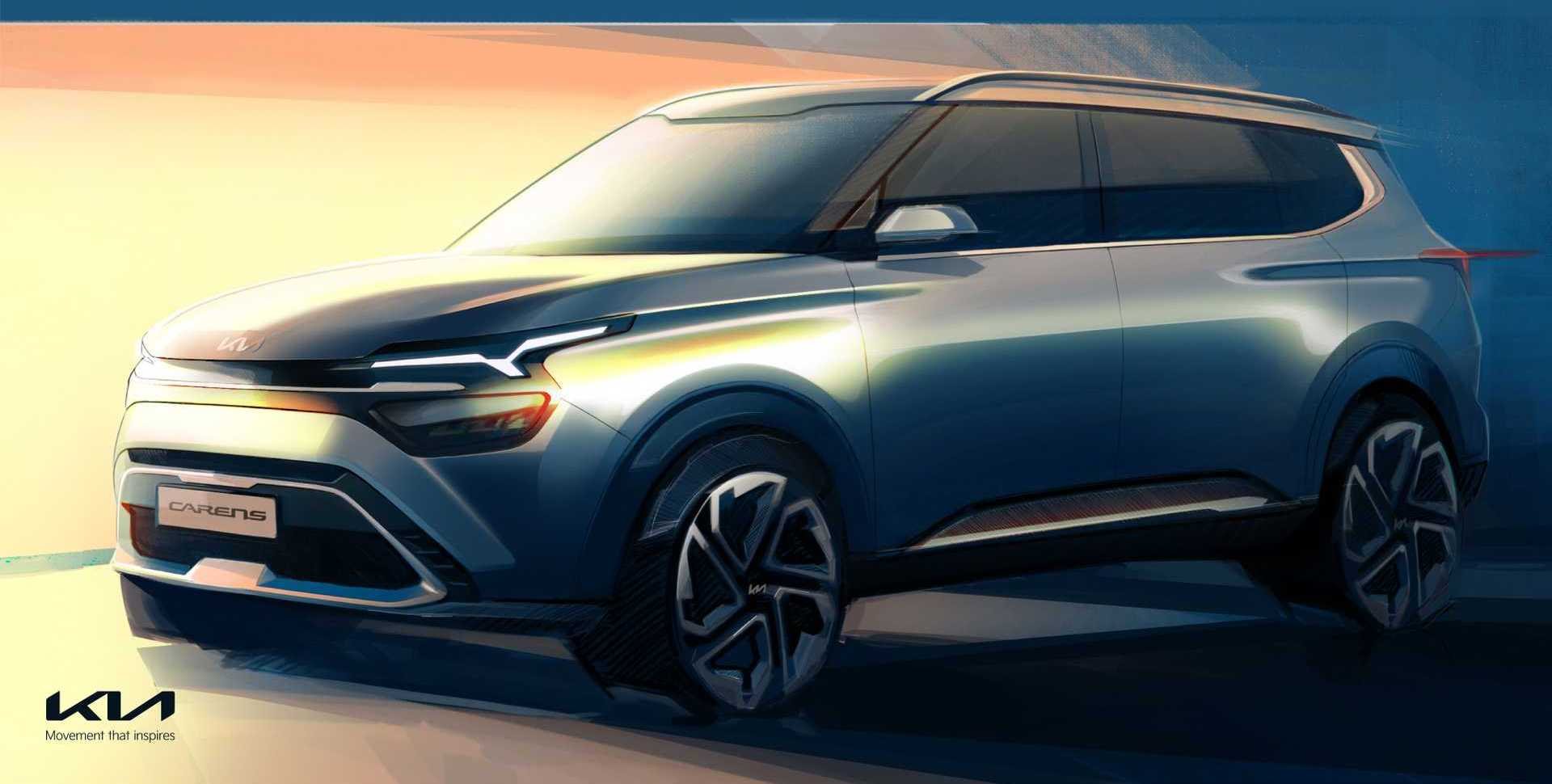 TRÊS ESBOÇOS REVELAM O INTERESSANTE DESIGN DO NOVO KIA CARENS 2022 PARA A ÍNDIA, foto 1