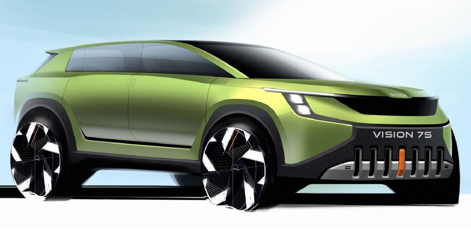SKODA VISION 7S MOSTRA SEU OUSADO DESIGN EM FORMA DE TEASER, foto 1