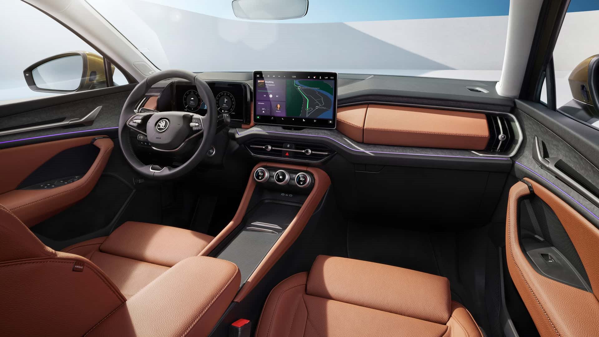 INTERIOR DOS SKODA SUPERB E KODIAQ 2024 APRESENTA BOTÕES CONVENCIONAIS, foto 1