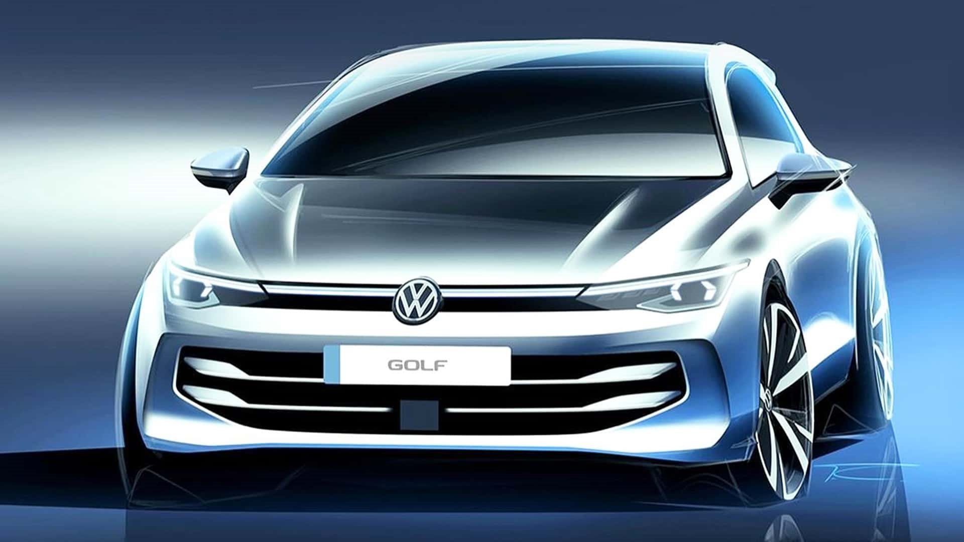 VOLKSWAGEN GOLF 2024: SURGEM OS PRIMEIROS ESBOÇOS OFICIAIS, foto 1