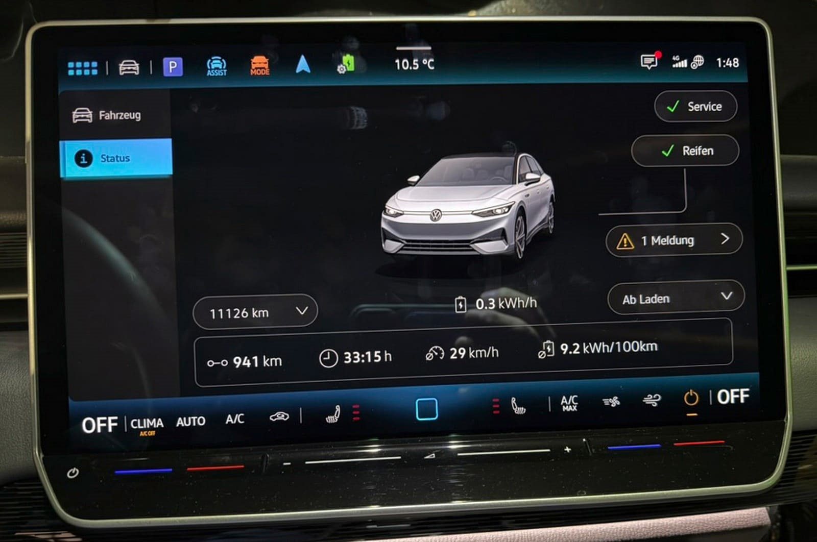 VOLKSWAGEN ID.7 PRO S RODA 941 KM COM UMA SÓ CARGA DE BATERIA DURANTE O TESTE DE EFICIÊNCIA, foto 2