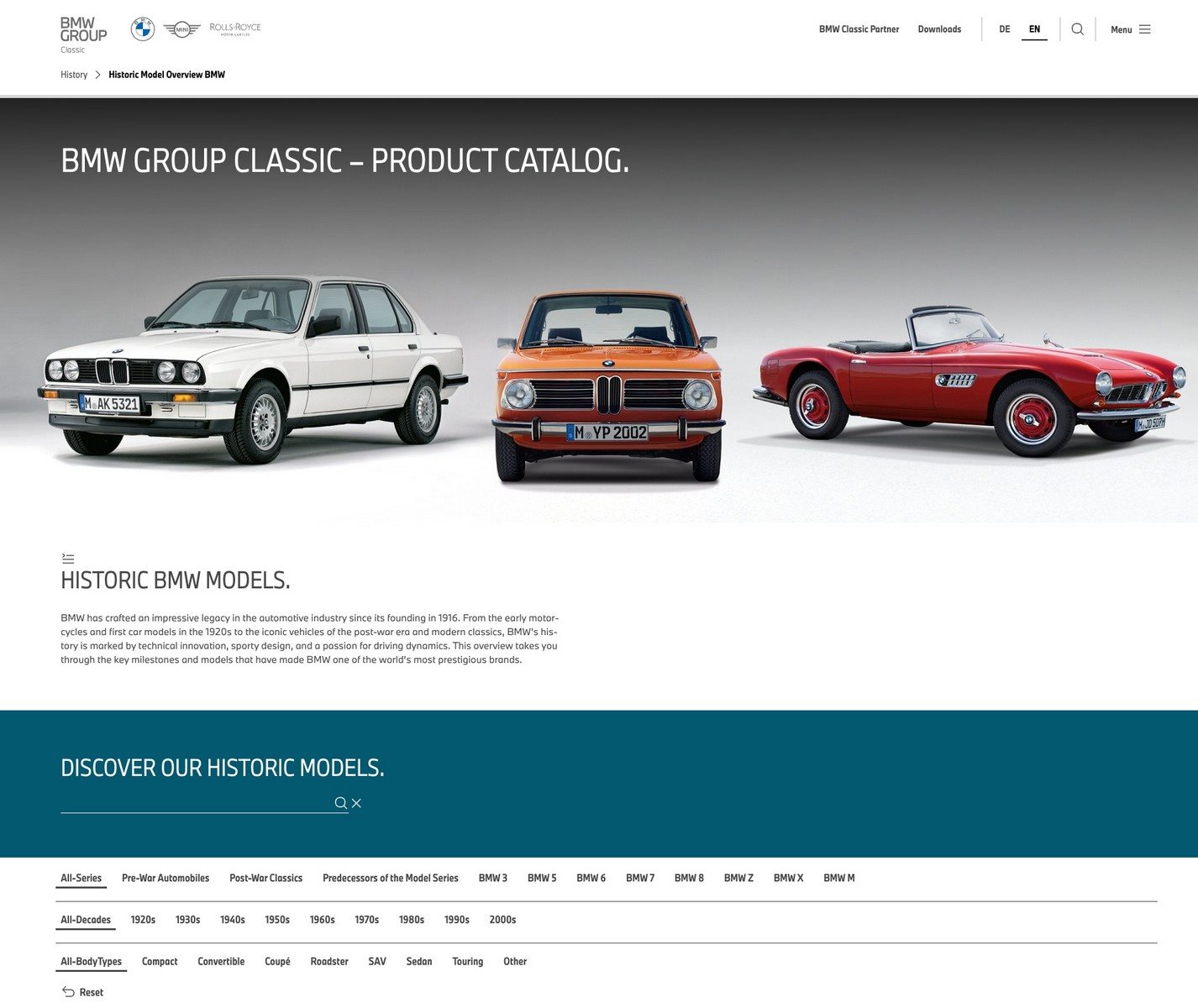 UM CLIQUE PARA OS CLÁSSICOS: VISÕES GERAIS DOS MODELOS HISTÓRICOS DA BMW AGORA DISPONÍVEIS ONLINE, foto 1