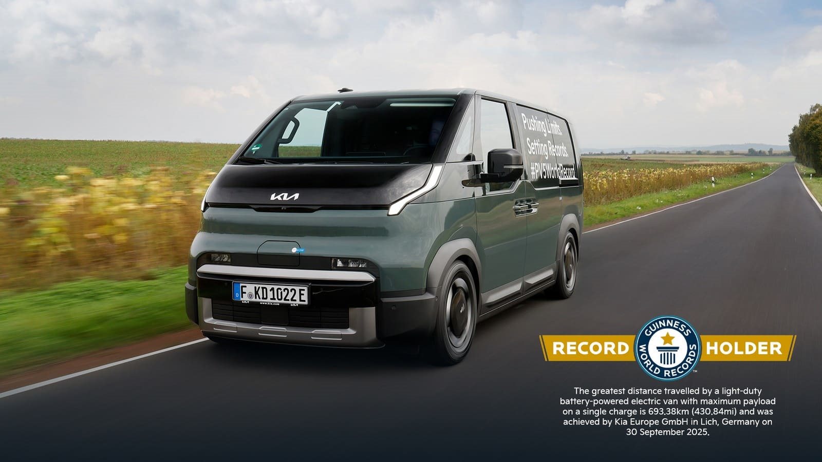 KIA PV5 CARGO ENTRA PARA O GUINNESS: 693.38 KM COM CARGA MÁXIMA EM UMA ÚNICA CARGA ELÉTRICA, foto 1