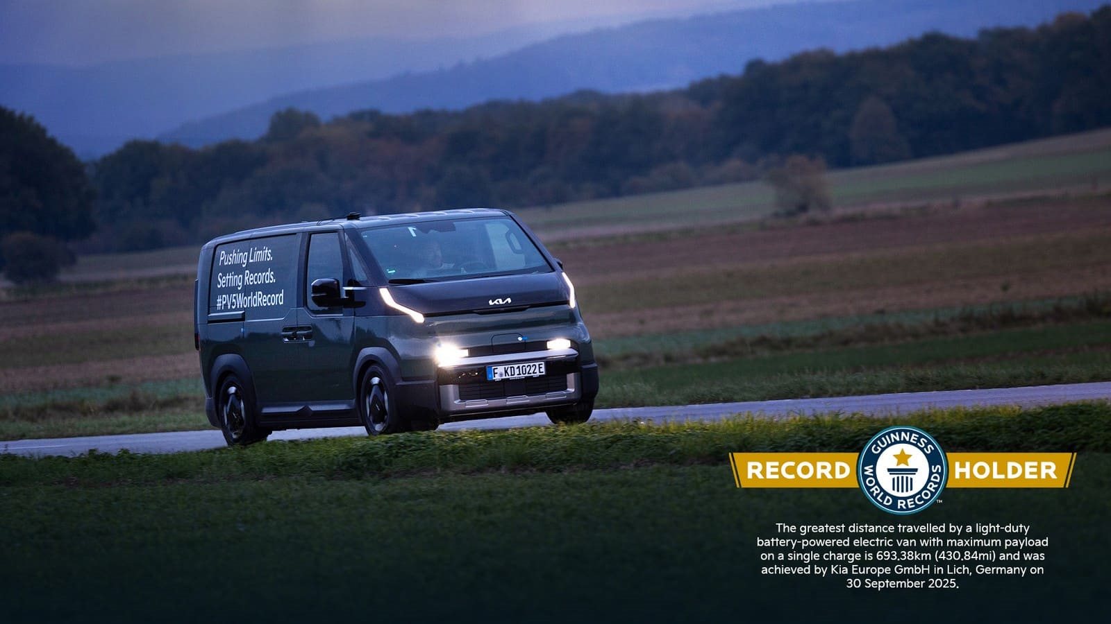 KIA PV5 CARGO ENTRA PARA O GUINNESS: 693.38 KM COM CARGA MÁXIMA EM UMA ÚNICA CARGA ELÉTRICA, foto 5