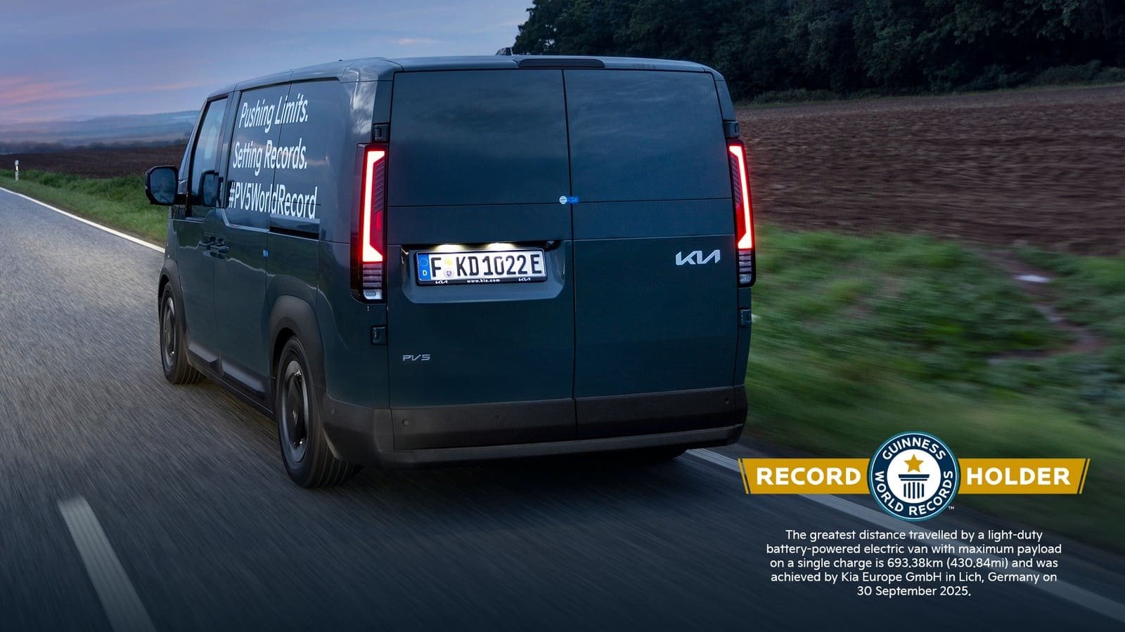 KIA PV5 CARGO ENTRA PARA O GUINNESS: 693.38 KM COM CARGA MÁXIMA EM UMA ÚNICA CARGA ELÉTRICA, foto 6